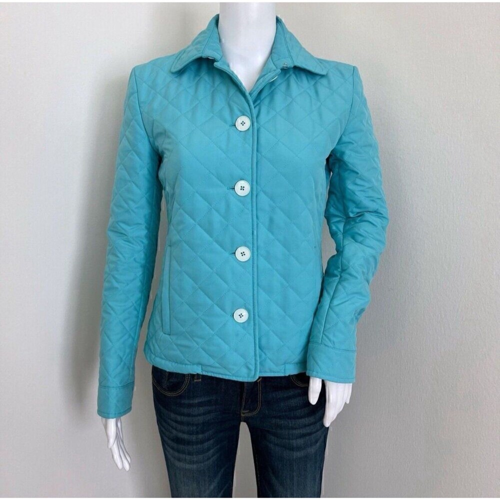 Ralph Lauren Black Label Women's Equestrian Quilted Jacket Size S Teal Blue